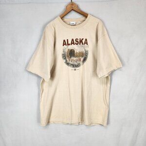 Celebrity Cruises Alaska Souvenir T Shirt Mens XXL Tan The Last Frontier Bear